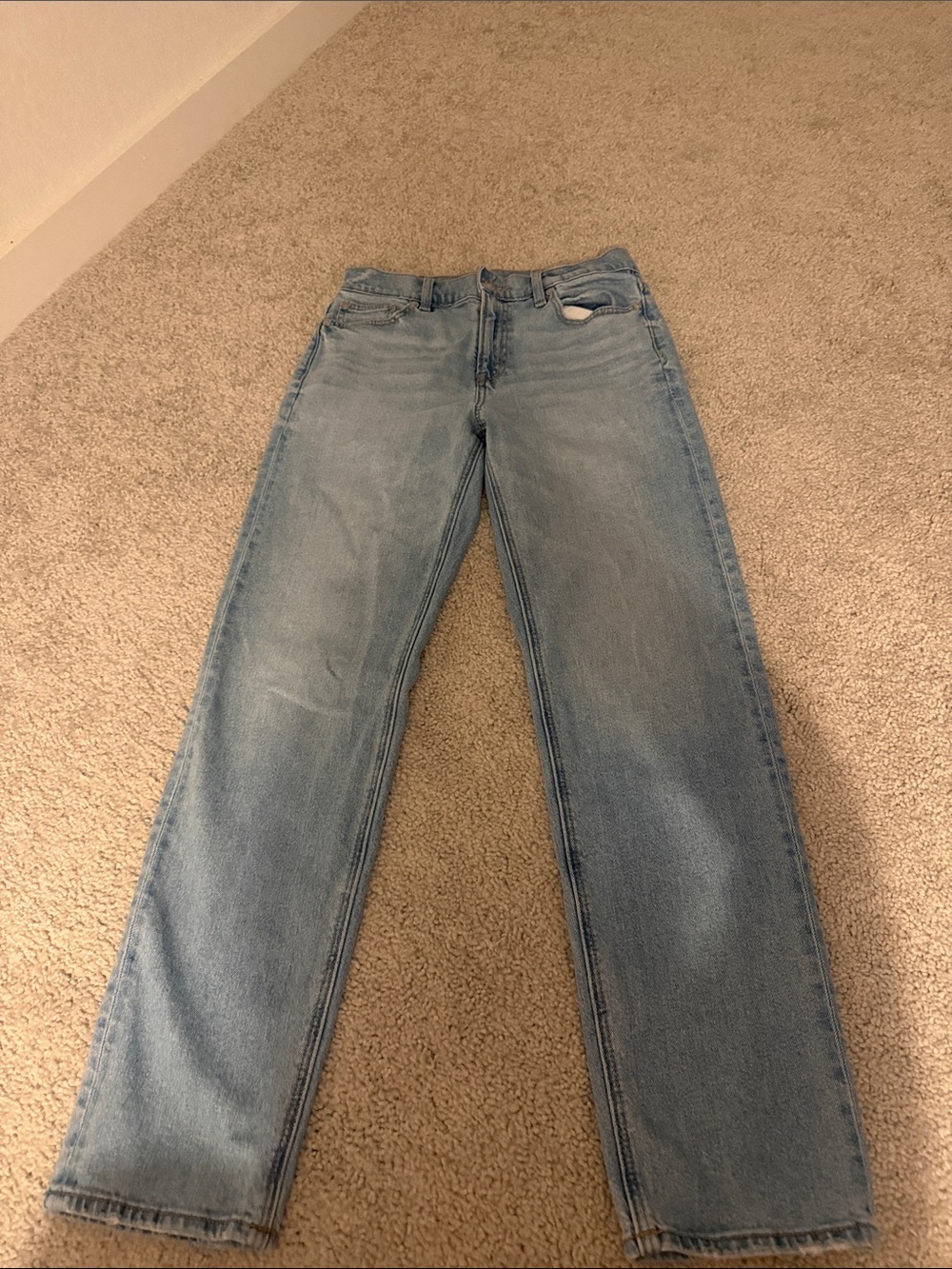 American Eagle Outfitters Light Blue Straight-Leg Jeans
